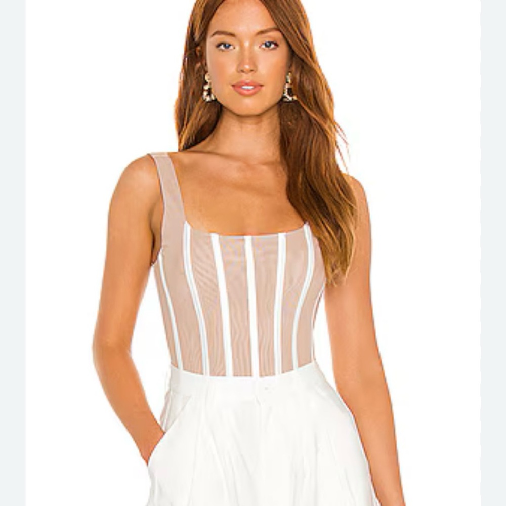 MISHA Elegant Beige Sleeveless Top